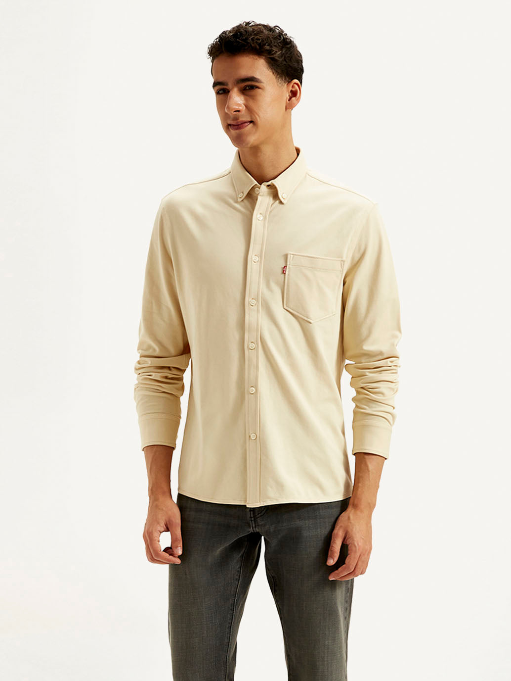 Men's Solid Slim Fit Shirt - Side View
