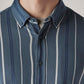 Men's Striped Slim Fit Waffle Shirt - Detail View
