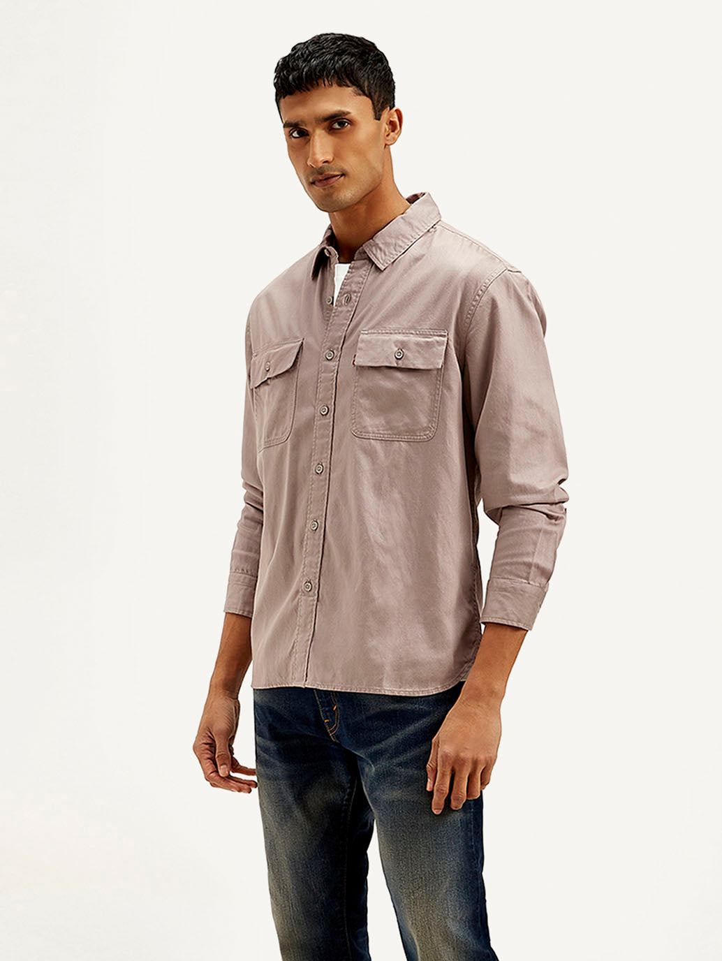 Men's Solid Slim Fit Shirt - Side View