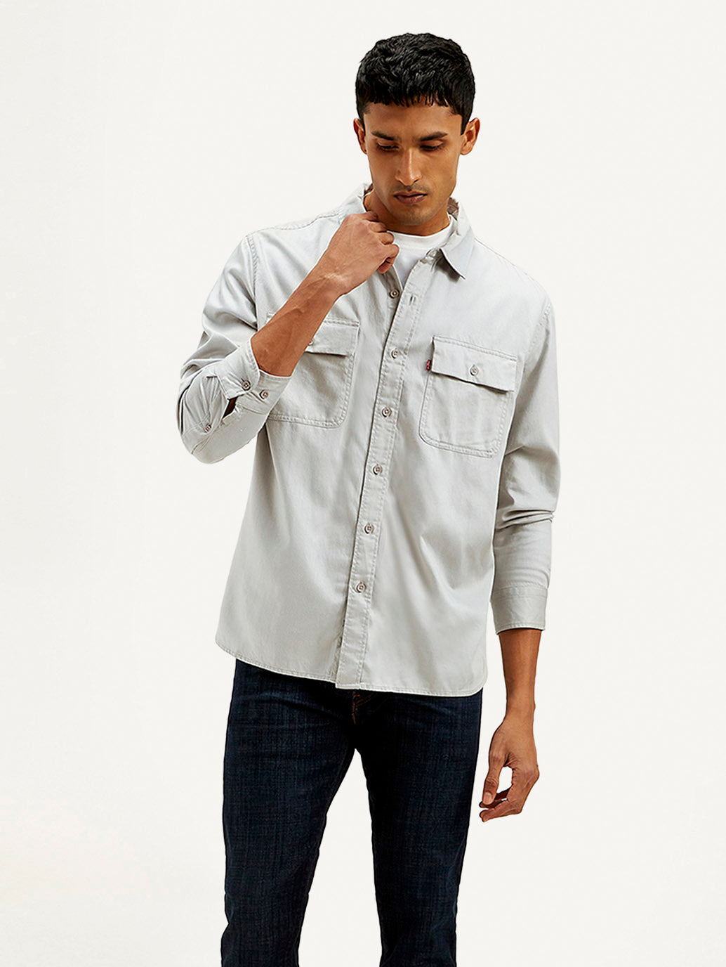 Men's Solid Regular Fit Shirt - Front View