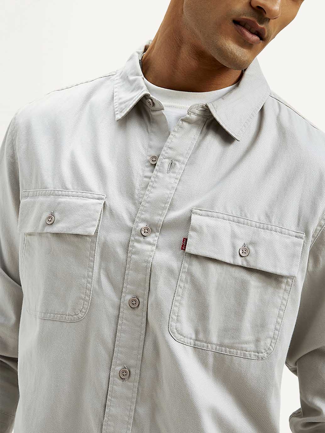 Men's Solid Regular Fit Shirt - Detail View