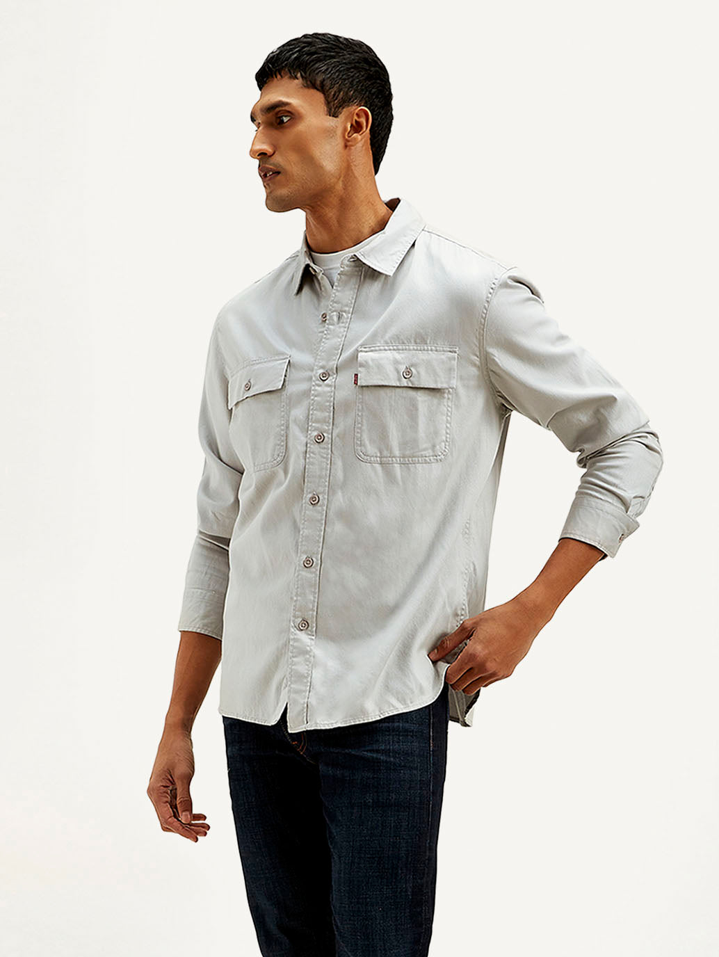 Men's Solid Regular Fit Shirt - Side View