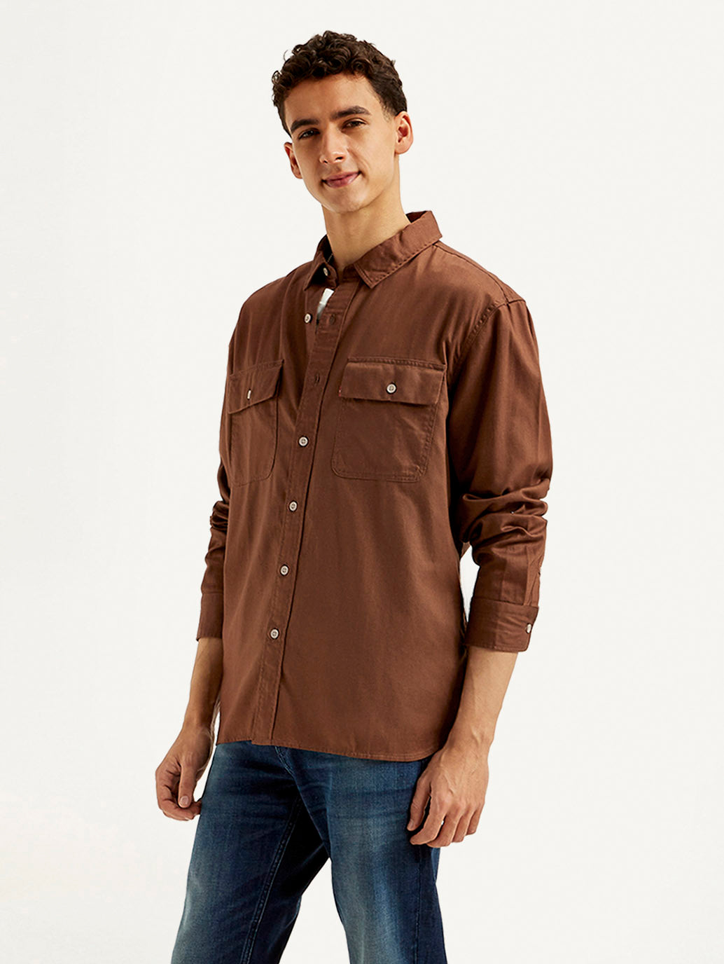 Men's Solid Slim Fit Shirt - Side View