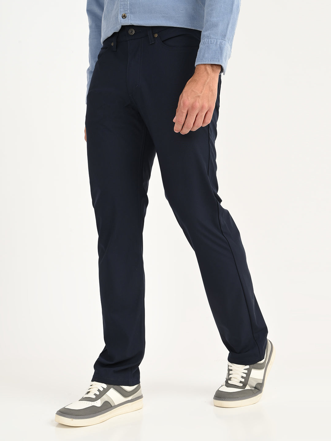 Men's 514 Navy Straight Fit Chino Tech Pants - side View