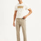 Men's Beige Slim Fit Utility Linen Trousers - Front View