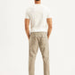 Men's Beige Slim Fit Utility Linen Trousers - Back View