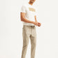 Men's Beige Slim Fit Utility Linen Trousers - Side View