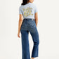 Women's Redloop Blue Ribcage Bell Bottom Wide Leg Fit High Rise Jeans - Back View