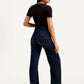Women's Redloop Dark Blue Ribcage Bell Bottom Wide Leg Fit High Rise Jeans - Back View