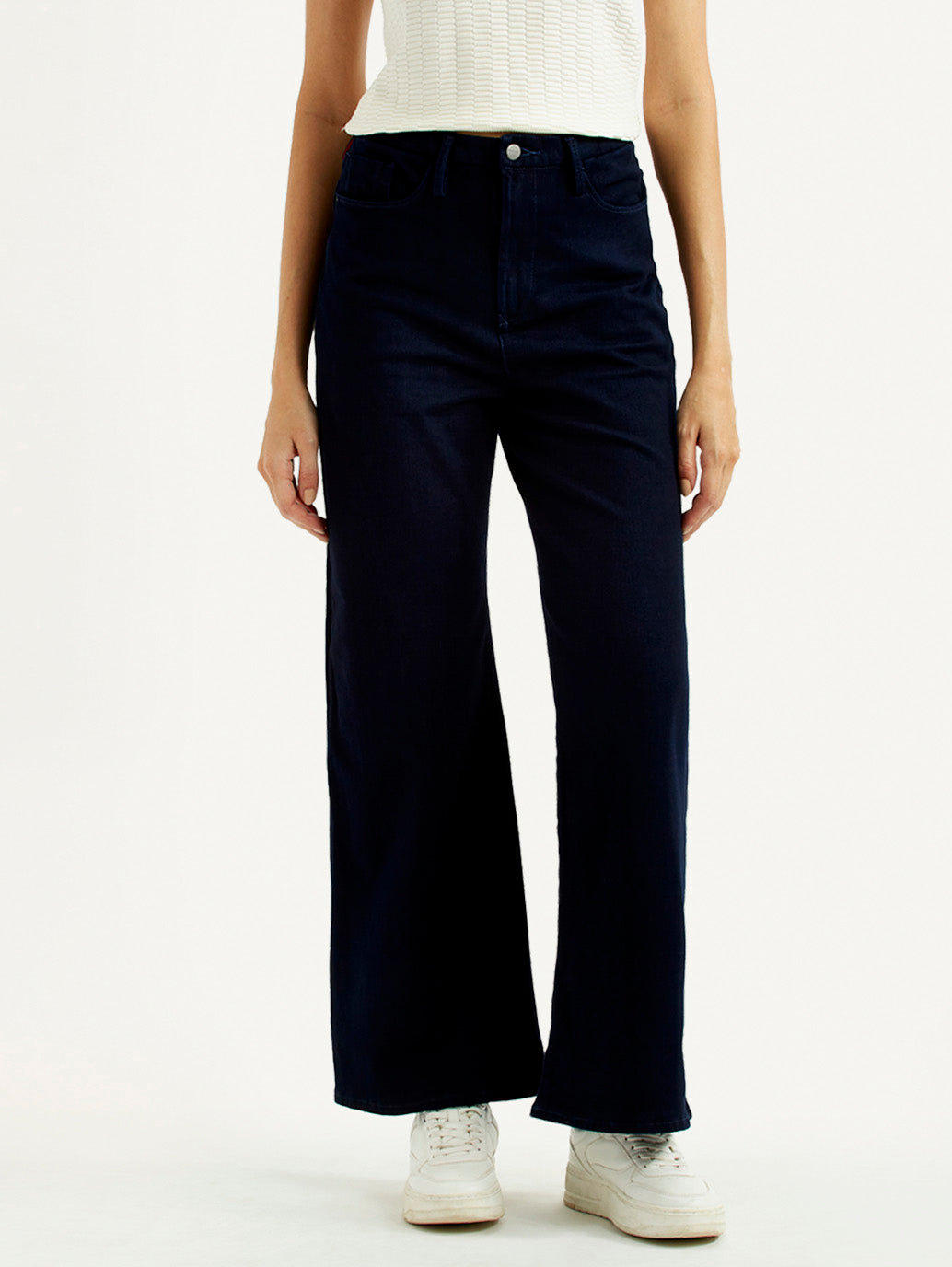 Women's Redloop Ribcage Wide Leg Fit High Rise Jeans - Front View