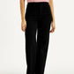 Women's Redloop Black Ribcage Bell Bottom Wide Leg Fit High Rise Jeans - Front View