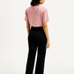 Women's Redloop Black Ribcage Bell Bottom Wide Leg Fit High Rise Jeans - Back View