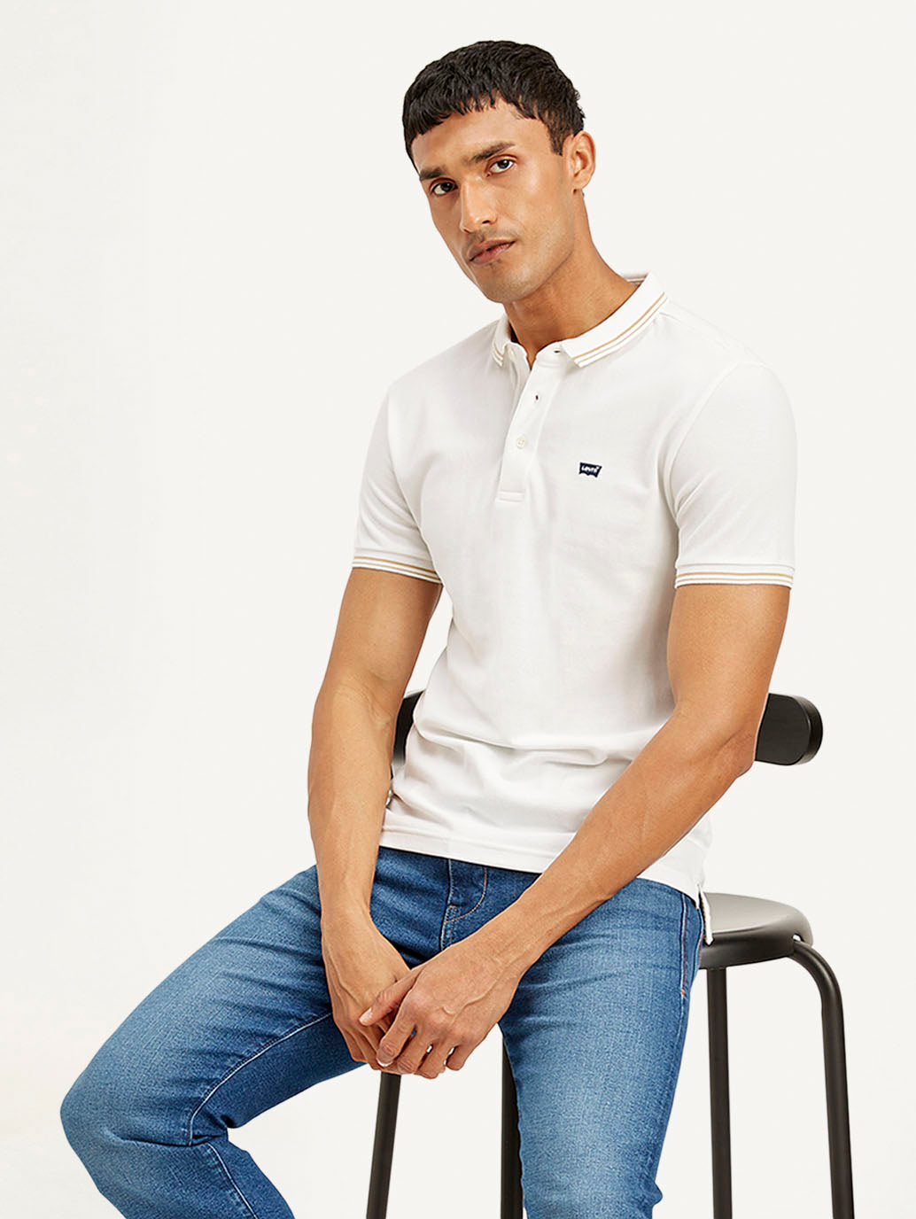 Men's Solid Slim Fit Polo T-shirt - Styleshot View