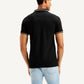 Men's Solid Slim Fit Polo T-shirt - Back View