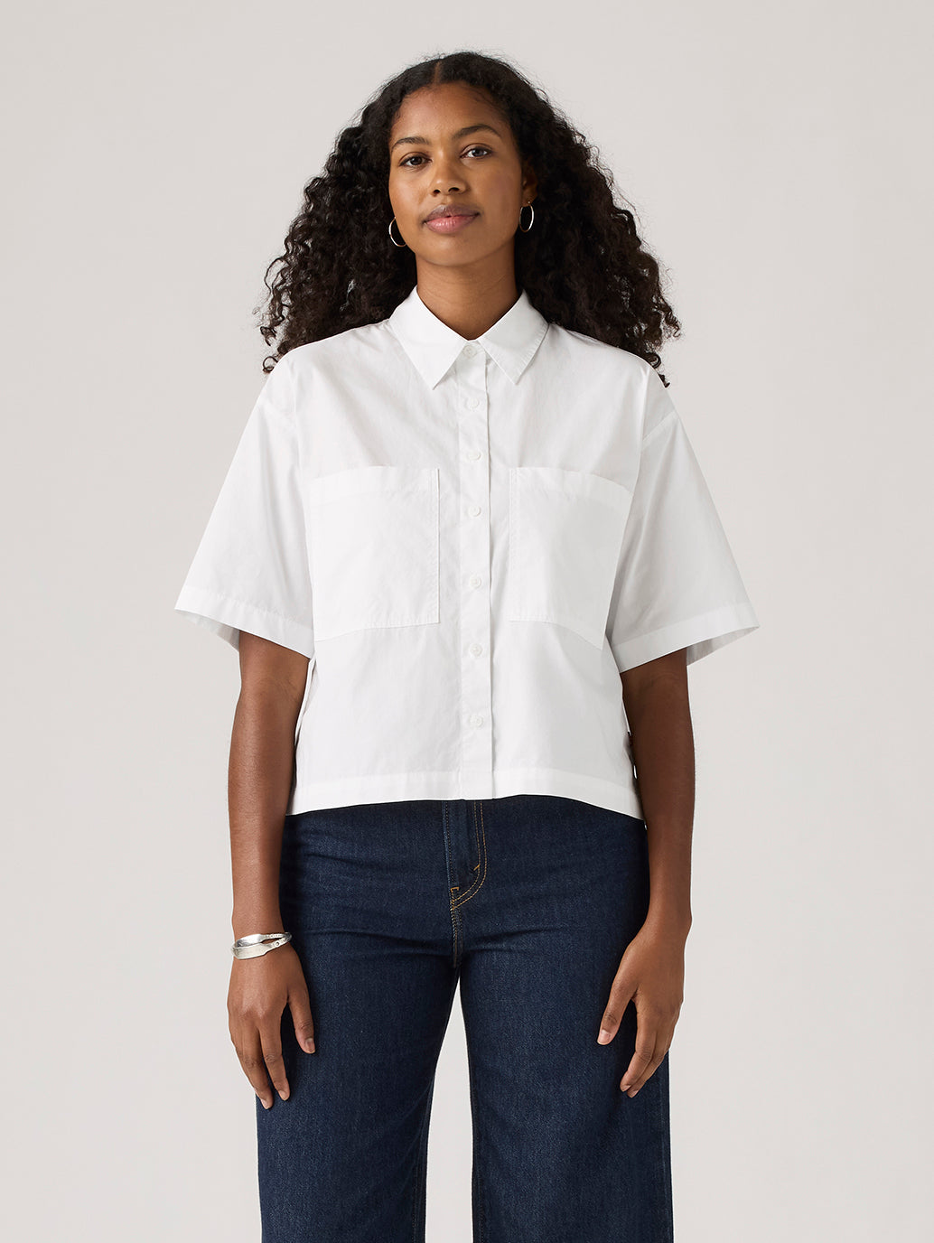Women's Harlie Short-Sleeve Cropped Shirt - Front View