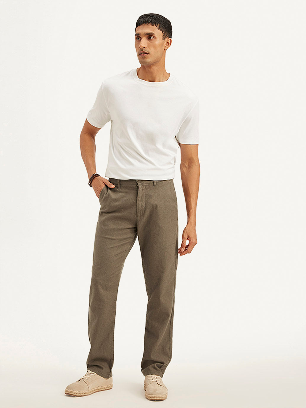 Men's Authentic Straight Fit Linen Chino Pants