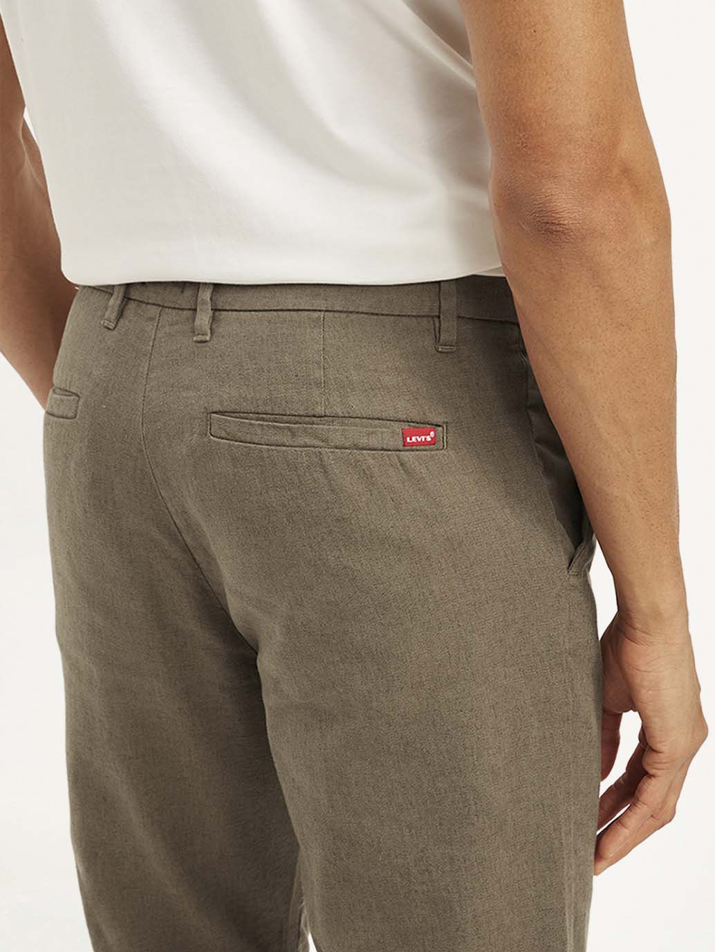 Men's Authentic Straight Fit Linen Chino Pants - Detail View