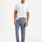 Men's Blue Relaxed Straight Fit Mid Rise Linen Trousers - Styleshot View