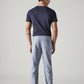 Men's Blue Authentic Relaxed Fit Mid Rise Linen Chinos - Back View