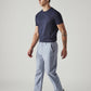 Men's Blue Authentic Relaxed Fit Mid Rise Linen Chinos - Side View