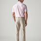 Men's Beige Authentic Relaxed Fit Mid Rise Linen Chinos - Back View