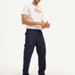 Men's Navy Blue Straight Fit Mid Rise Cargo Jeans - Elevated View