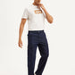 Men's Navy Blue Straight Fit Mid Rise Cargo Jeans - Side View