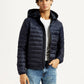 Men's Quilted Navy Puffer Jacket - Styleshot View