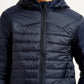 Men's Quilted Navy Puffer Jacket - Detail View