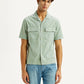 Men's Solid Overdyed Mint Relaxed Fit Resort Collar Shirt - Front View