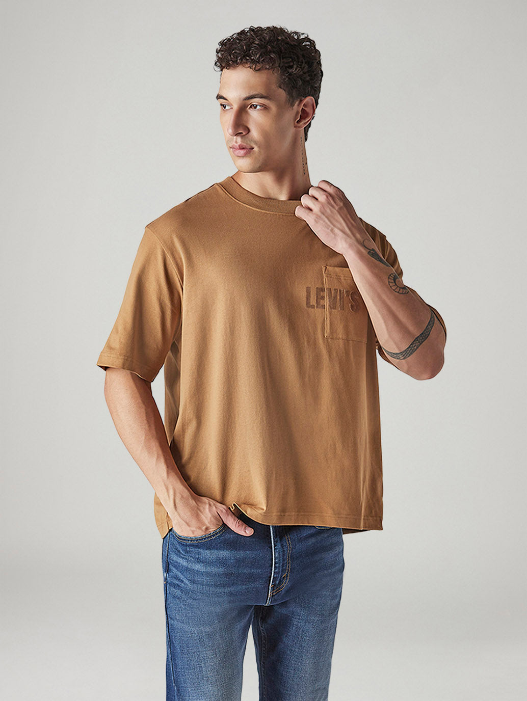 Men's Solid Loose Fit Jersey T-Shirt