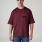 Men's Logo Printed Loose Fit Jersey T-Shirt - Front View