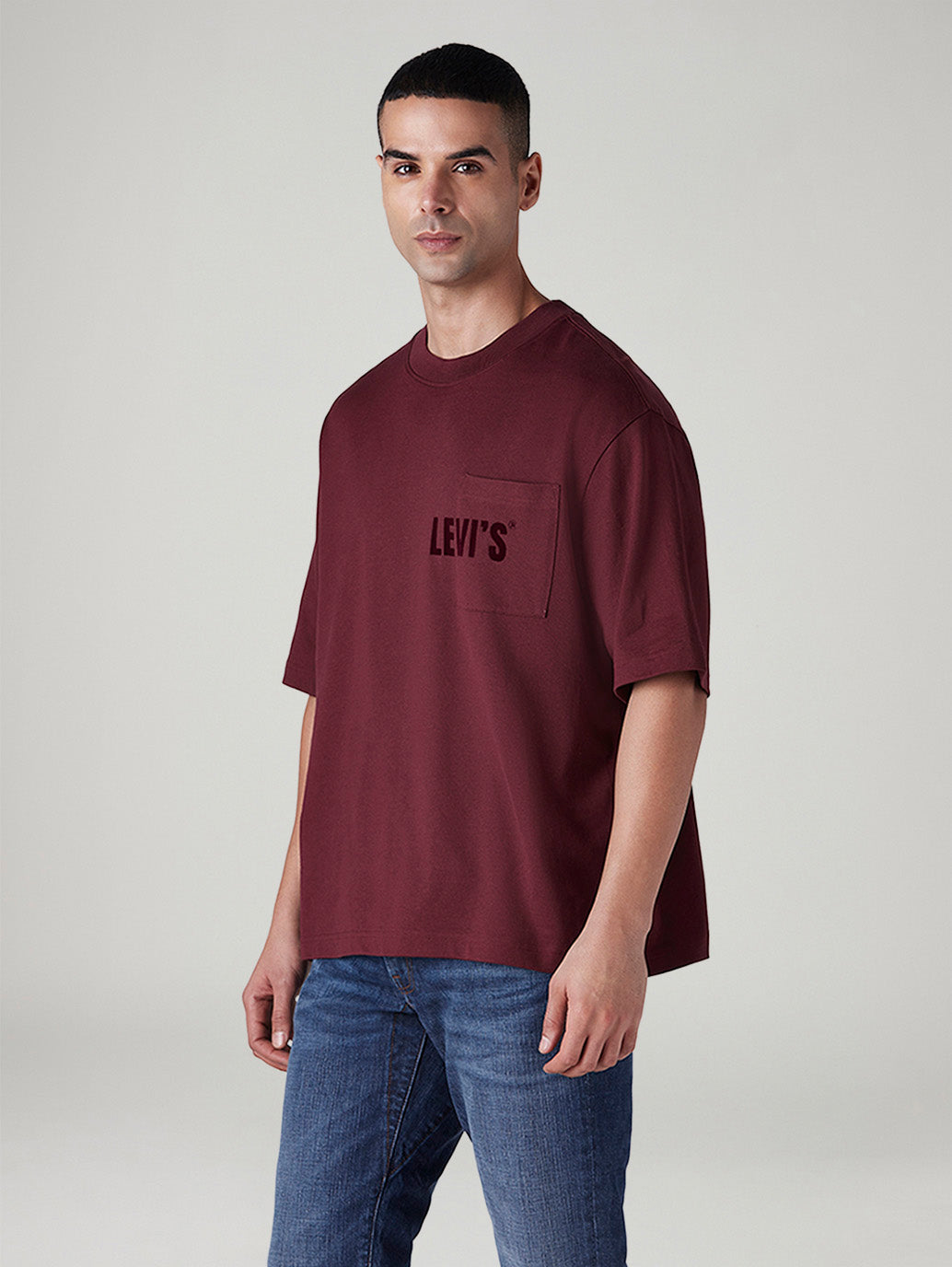 Men's Logo Printed Loose Fit Jersey T-Shirt - Side View