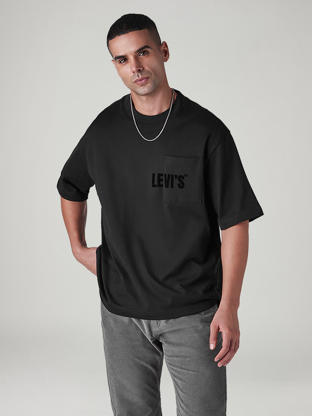 Men's Solid Loose Fit Jersey T-Shirt
