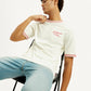 Men's Typography Off White Crew Neck T-shirt - Elevated View