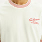Men's Typography Off White Crew Neck T-shirt - Detail View