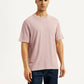 Men's Overdyed Solid Mauve Crew Neck T-shirt - Front View