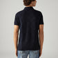 Men's Solid Slim Fit Textured T-Shirt - Back View