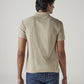 Men's Solid Beige Polo T-shirt - Back View