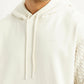 Men's Knitted Off White Hooded Sweatshirt - Detail View