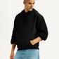 Men's Knitted Black Hooded Sweatshirt - Styleshot View