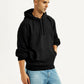 Men's Knitted Black Hooded Sweatshirt - Side View