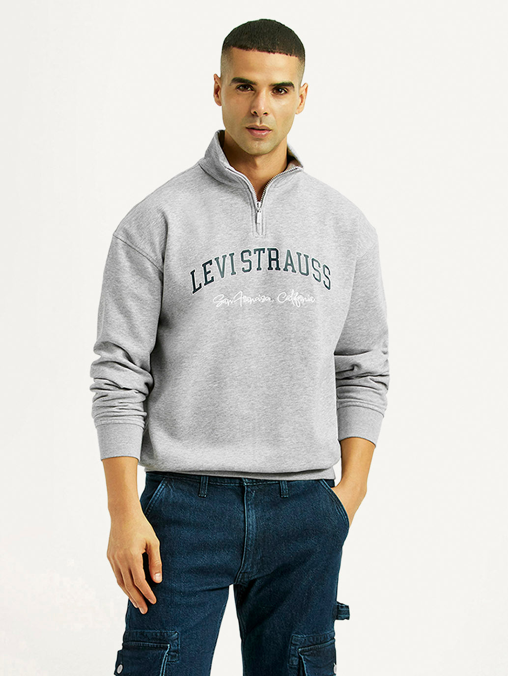 Men's Brand Logo Regular Fit Sweatshirt - Styleshot View