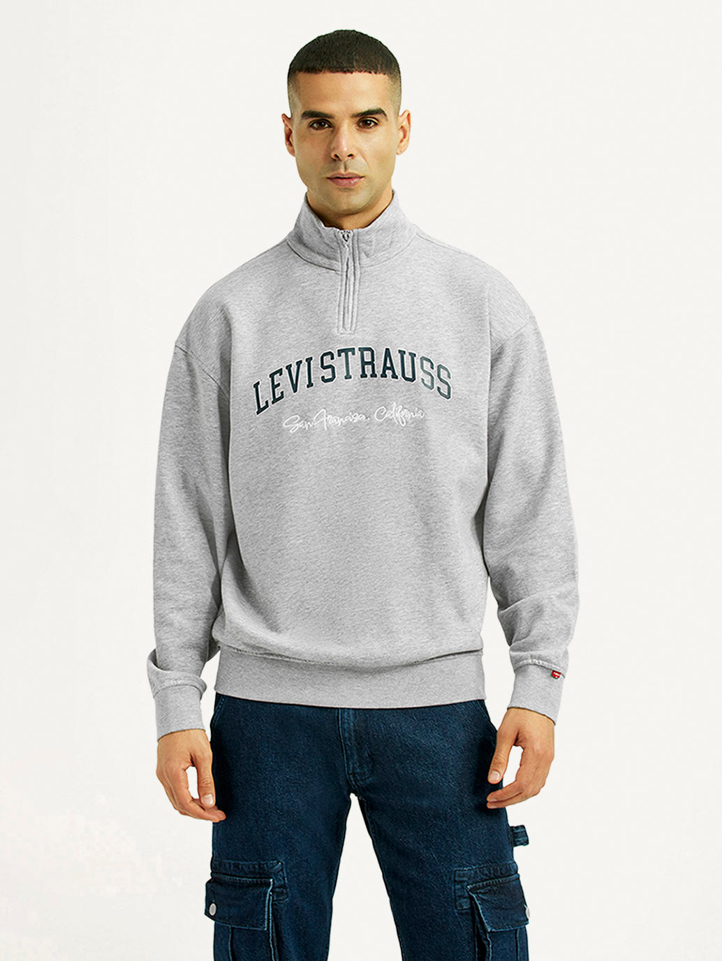 Men's Brand Logo Regular Fit Sweatshirt - Front View