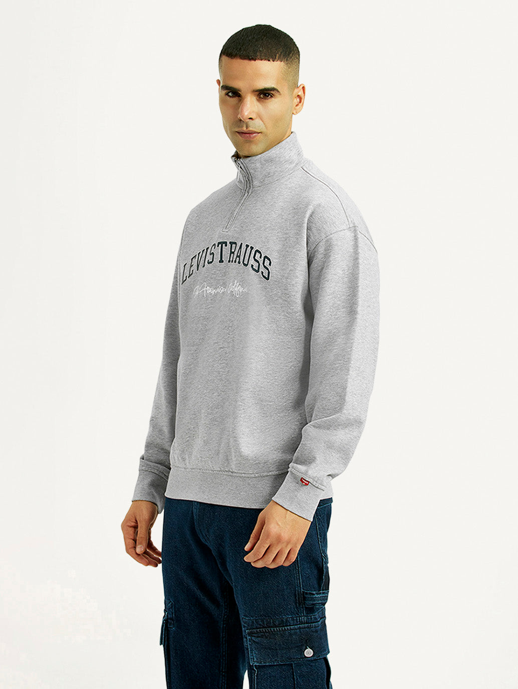 Men's Brand Logo Regular Fit Sweatshirt - Side View