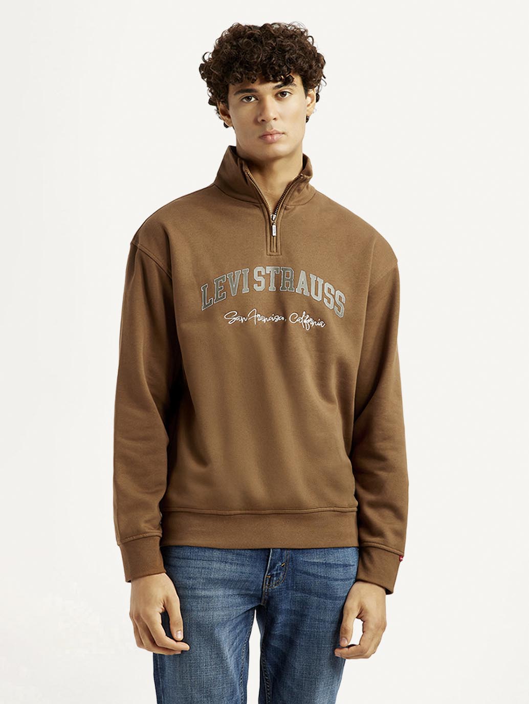 Men's Typography Regular Fit Sweatshirt - Front View
