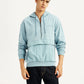 Men's Solid Blue Hooded Sweatshirt - Styleshot View