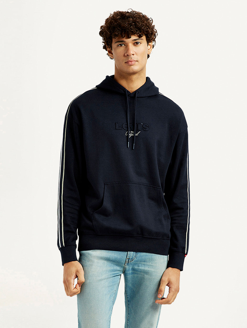 Men's Graphic Black Hooded Sweatshirt - Front View