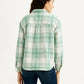 Women's Plaid Green Slim Fit Shirt - Back View