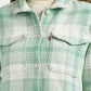 Women's Plaid Green Slim Fit Shirt - Detail View